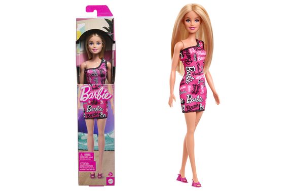 Лялька Barbie HRH07 "Супер стиль" блондинка у брендованій сукні BARBIE FASHION AND BEAUTY