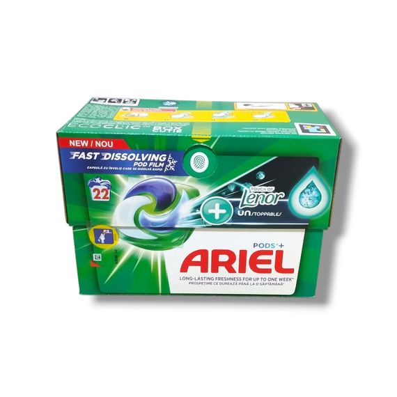 Капсули для прання 22шт Ariel All in 1 Touch of Lenor Unstoppables