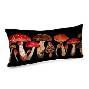 Подушка для дивану оксамитова Грибочки 50x24 см (52BP_23O003)