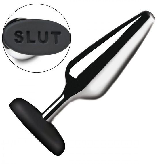 Анальна пробка Master Series Butt Slut Metal & Silicone Butt Plug - Silver Sex Aura