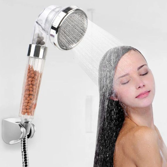 Турмалінова насадка для душу з фільтром / Душова насадка з мінералами / Фільтруюча лійка насадка | Зображення 1