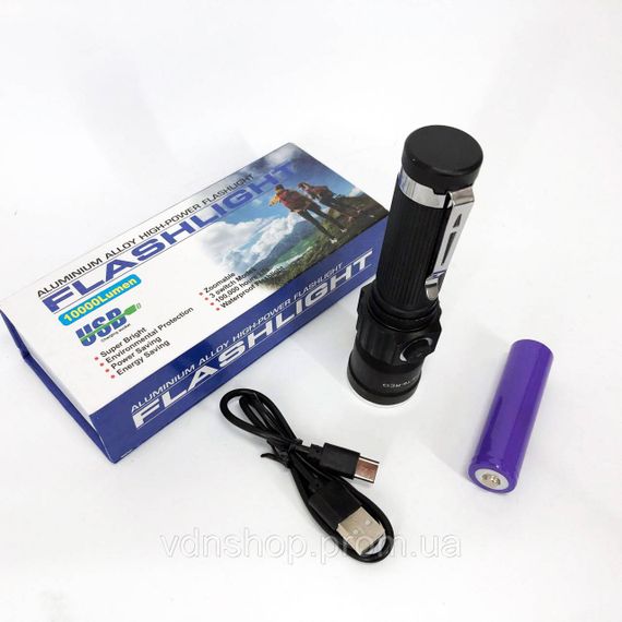 LED ліхтар із зарядкою PLD-1812-T6, Компактний портативний ліхтар LED потужний на вулицю UK-56 | Зображення 2