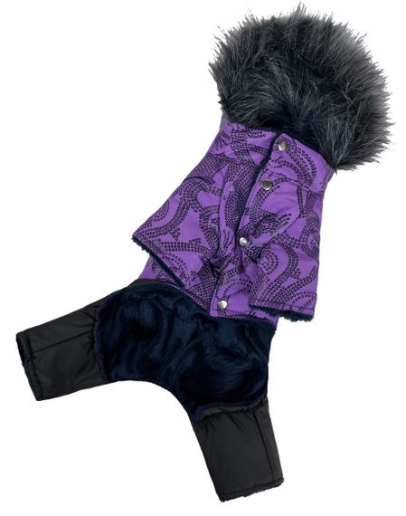 Зимовий комбінезон на хутрі візерунки бузок AM-27 | Зображення 4