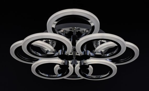 Люстра світлодіодна стельова LED світильник для квартири на стелю лед з пультом 25962 Хром 11х45х54 см. | Зображення 4