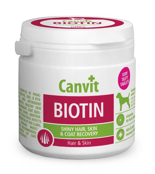 Canvit Biotin For Dogs витамины для здоровья кожи и шерсти собак всех возрастов, 100 гр
