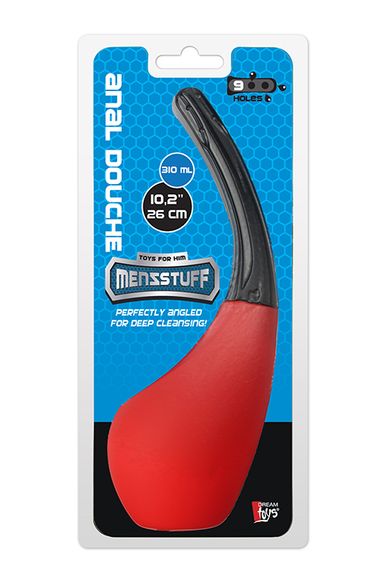 Анальний душ MENZSTUFF 9 HOLE ANAL DOUCHE RED / BLACK, Красный/Черный | Зображення 1