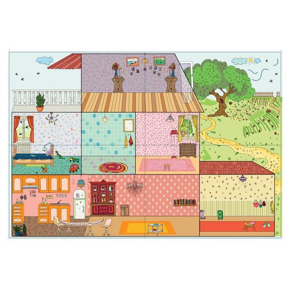 Детская игра с многоразовыми наклейками "Кукольный домик" KP-003 на укр. языке | Зображення 1