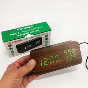 Часы со светящимся табло VST-862S-4, Современные часы с LED подсветкой Настольные LED AL-33