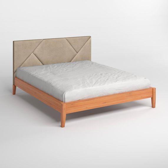 Двоспальне дерев&#039;яне ліжко Mebigrand Нью-Йорк ДК Яблуня/Аляска 23 (Бежевий) 160х190 см (MBG-10196) | Зображення 1