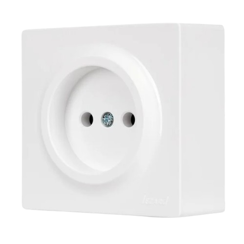LETO білий Розетка зовнішня без заземлення Лезард
