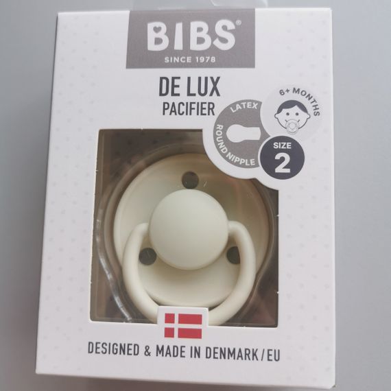 Соска Bibs De Lux round 6-18 міс Latex Ivory