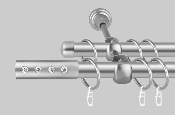 Карниз для штор дворядний металевий 19 мм, Алюр Сатин комплект 200 див.