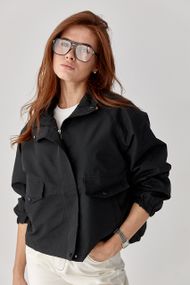 Жіноча вітровка у комплекті з бананкою - чорний цвет, ONE SIZE (є розміри)