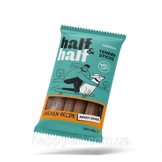 Лакомство для собак HalfHalf (ХафХаф) - мясные палочки с курицей, 100 г