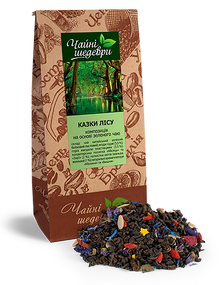 Китайский зеленый байховый листовой чай с ягодами и добавками Сказки леса ТМ "Чайные шедевры", 500г