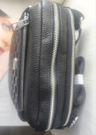 Стильна шкіряна сумка месенджер Louis Vuitton black | Зображення 6