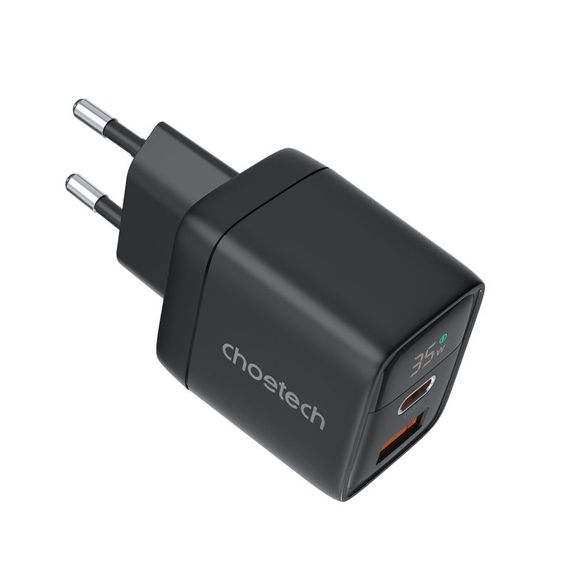 Мережевий зарядний пристрій Choetech PD6052-EU-BK, USB-A/USB-С | Зображення 1