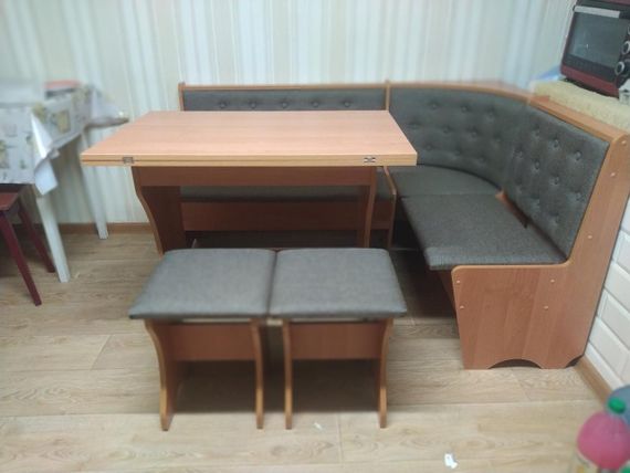 Кухонний куточок з нішами на кухню 154х114 см / Тканина - ДСП Вільха | Зображення 2
