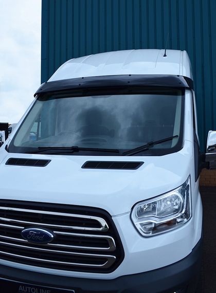 Козирьок на лобове скло (чорний глянець, 5мм) для Ford Transit 2014-2024 рр | Зображення 4