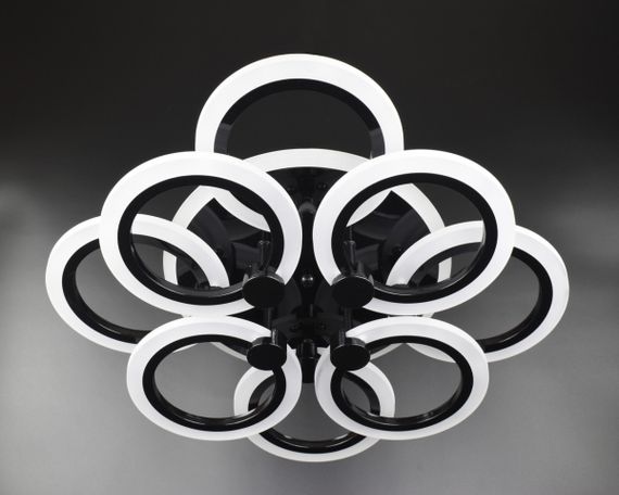 Люстра світлодіодна стельова LED світильник для квартири на стелю лед з пультом 26144 Чорний 11х45х54 см.