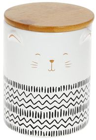 Банка "The Cat" для сипучих продуктів 600мл, біла кераміка