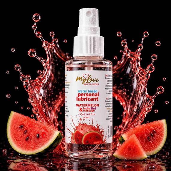 2в1 лубрикант та масажний гель - MyLove Aroma Series Intim&Massage Watermelon, 50 мл Sex Aura | Зображення 1