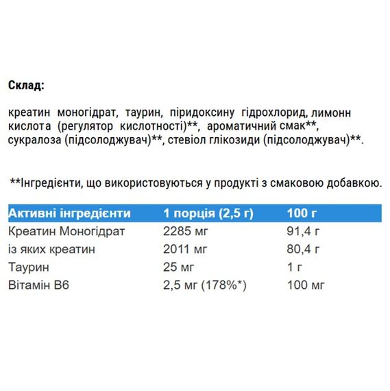 Креатин моногідрат IronFlex Creatine Monohydrate 500 g /200 servings/ Orange | Зображення 1