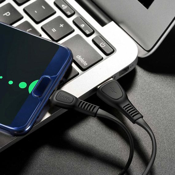 Кабель HOCO X40 USB to Type-C 3A, 1m, TPE, TPE connectors, Black | Зображення 1