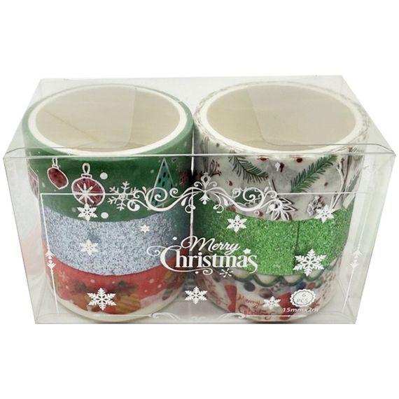 Набор декоративный скотч "Merry Christmas" XM-JD2273-4, 1,5 см x 2 м