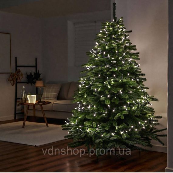 Новорічна гірлянда кімнатна нитка 22 м 220 LED чорний провід Білий W220LED22MBW | Зображення 6