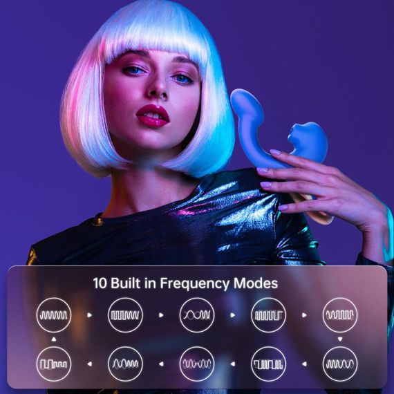 Смарт-вібратор Magic Motion Ponder Blue, подвійна стимуляція, віброяйце+язичок для клітора | Зображення 6