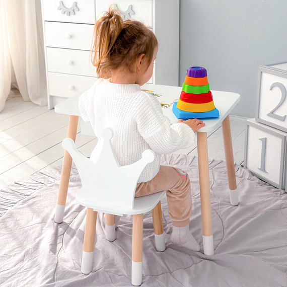 Дитячий столик і стільчик корона білий. Столик із шухлядою для олівців і розмальовок 66928 | Зображення 5