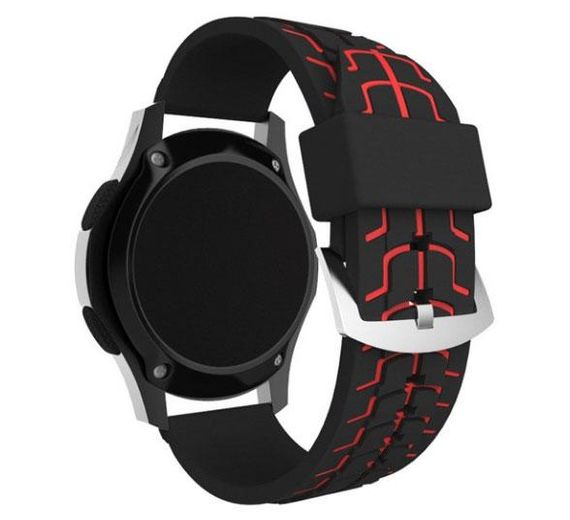 Силіконовий ремінець Primo Splint для годинника Samsung Gear S3 Classic SM-R770 / Frontier RM-760 - Black&Red | Зображення 1
