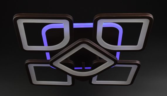 Люстра світлодіодна стельова LED світильник для квартири на стелю лед з пультом 25859 Коричневий 11х40х40 см. | Зображення 5