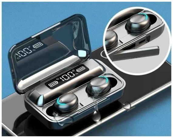 Наушники F9 TWS V5.0 Беспроводные сенсорные Bluetooth с индикатором заряда водонепроницаемые черные (NB-1) | Зображення 3