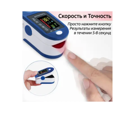 Пульсометр для вимірювання пульсу та сатурації JZK-302 Синій, пульсоксиметр на палець | Зображення 5