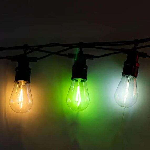 Гірлянда вулична у стилі ретро світлодіодна мультиколор S14 на 10 LED ламп завдовжки 5 метрів S14ML | Зображення 5