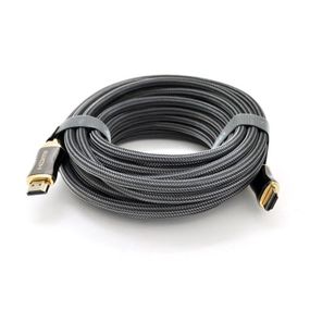 Кабель VEGGIEG HX-10 HDMI-HDMI 2K * 4K, 10.0m, v2,0, OD-8.0mm, круглий, обплетення, Black, коннектор Black-Gold, Box