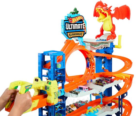 Игровой набор Hot Wheels City Ultimate Garage Хот Вилс Сити Легендарный Гараж с Драконом, лифтом, треком | Зображення 4