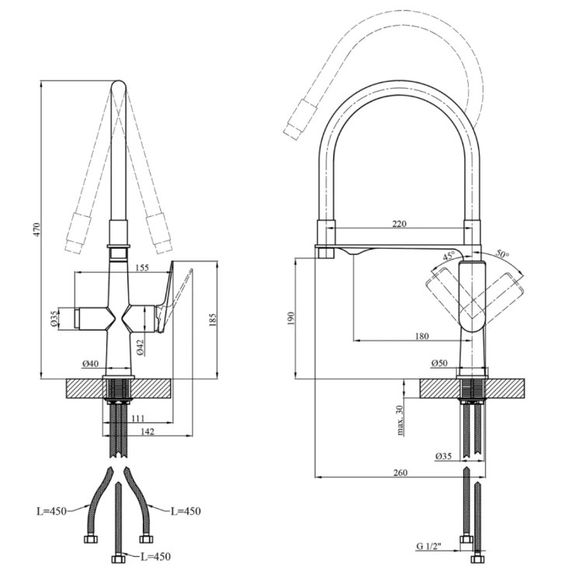 Змішувач для кухні Kroner KRP Graz - GRP03815 (CV031337) | Зображення 1