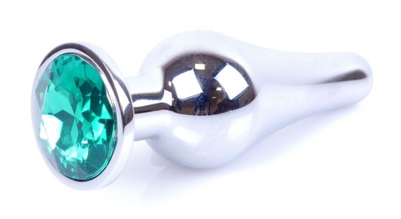 Анальний затор Boss Series - Jewellery Silver BUTT PLUG Green, BS6400078 Sex Aura | Зображення 2