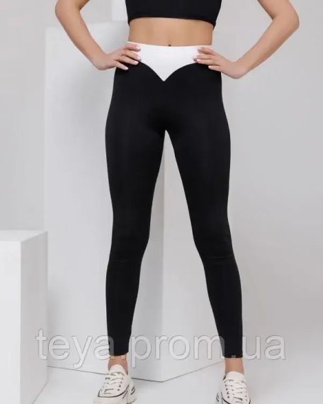 Легінси колір чорний/білий розмір XL FI_002732