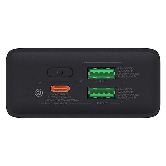 Портативний ЗП Power Bank Baseus Adaman2 Digital Display 30W VOOС OS 20000 mAh (PPAD050101) Black | Зображення 4