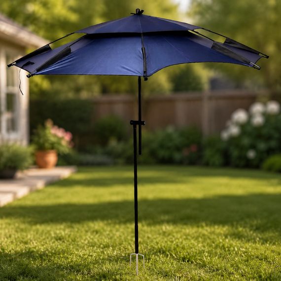 Зонтик пляжный садовый рыболовный 2.4M / Зонтик-антивитер с наклоном Outdoor Umbrella / Усиленный зонтик