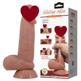 Фалоімітатор на присосці, з хребтом та ефектом ковзної шкіри LyBaile - Sliding Skin 8,1”, BW-008108NRG Sex Aura