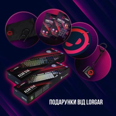 Клавиатура Lorgar Azar 514 RGB USB UA White (LRG-GK514W-UA) | Зображення 4