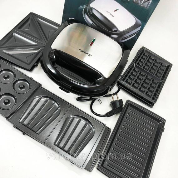 Электрический гриль для жарки Rainberg RB-2276 6 в 1 2200 Вт, Сендвичница бутербродов EF-92 | Зображення 1