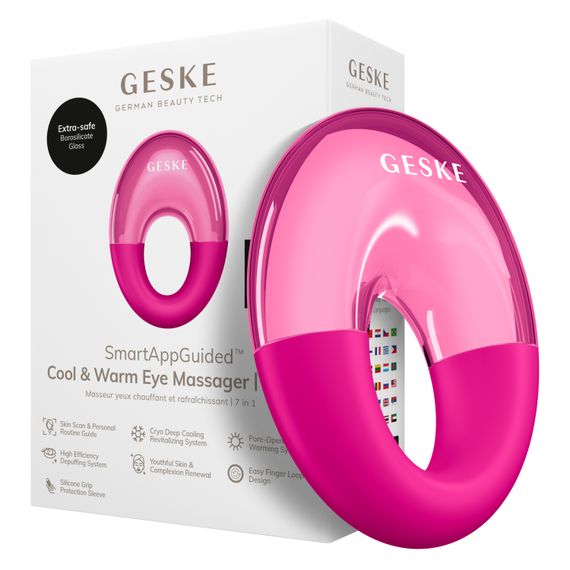 Массажер для глаз GESKE Cool&Warm Eye Massager 7в1 starlight, Малиновый