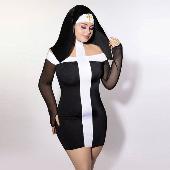 Эротический костюм монашки JSY P61130 Plus Size | Зображення 1