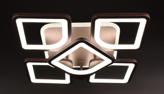 Люстра світлодіодна стельова LED світильник для квартири на стелю лед з пультом 25859 Коричневий 11х40х40 см. | Зображення 3